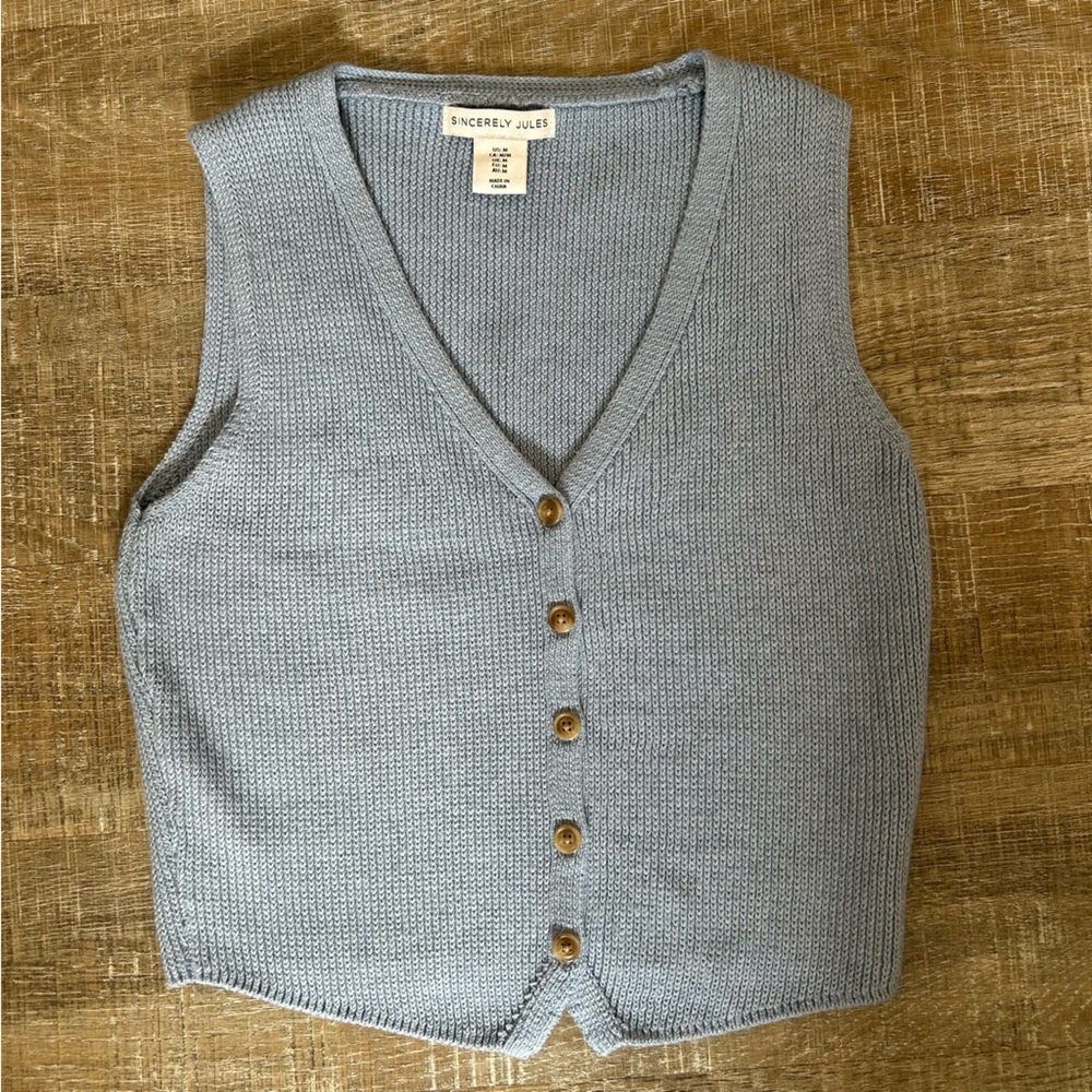 Sincerely Jules Light Gray Knit Vest